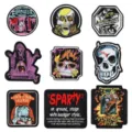 Lot de patchs brodés crâne punk, style sombre accessoires DIY vêtements, badges de haute qualité. - DW9058 Ensemble de 9 Styles