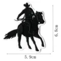 Embroidered cowboy riding a horse patch, black and white apparel clothing DIY accessory. - Cowboy Riding Style (DW9051-1)