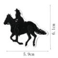 Black cowboy horse embroidery patch iron on applique for clothing repair and decoration - Cowboy Riding Style (DW9051-2)