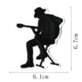Embroidered guitar player patch western cowboy clothing DIY accessory size 6.7x6.1cm - Guitar Cowboy Style (DW9051-3)
