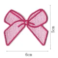 Pink embroidered bow patch detail, cute decorative fabric badge for clothing, bags and hats. - Style 4