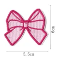 Pink bow embroidered patch for clothing bags and hat decoration, cute DIY fabric accessory. - Style 7