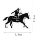 Western cowboy horse embroidery patch black white cloth applique clothes repair DIY 6.6x4.9cm - Galloping Horse Style (DW9051-6)