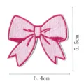 Pink bow embroidered patch cute fabric applique DIY clothing bag hat decoration - Style 10