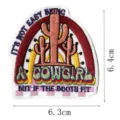 Cute cowgirl cactus embroidered patch iron on badge for clothing backpack apparel repair - Cactus Rainbow Style (DW9051-8)