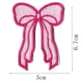 Pink bow embroidered patch, cute clothing decorative accessory for DIY sewing crafts. - Style 11