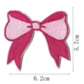 Pink bow embroidered patch for clothing bags hats DIY decorative textile garment accessory - Style 13