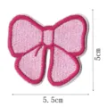 Pink bow embroidery patch for clothing and bags decoration, exquisite craft and bright color. - Style 16