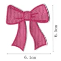 Pink bow embroidered patch, cute fabric applique badge for clothes, hat, and bag decoration. - Style 21