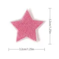 Pink embroidered star patch DIY clothing decoration iron on embroidered badge appliques 3.2cm - Pentagram(8997-6) / Pink