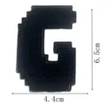 Μαύρο pixelated γράμμα G κέντημα έμπλαστρο θερμοκολλητικό για την επισκευή ρούχων DIY - Γράμμα G