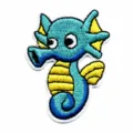 Joli patch brodé hippocampe de dessin animé pour réparation et décoration de vêtements - Style Hippocampe (DW7700)