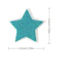 Blue embroidered star patch for clothing, jacket, and hat decoration, 3.2cm iron-on patch. - Pentagram(8997-12) / Blue and White