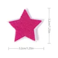 Hot pink embroidered star patch for clothing, jacket, and shoes decoration. Size 3.2cm. - Pentagram(8997-7) / Pink