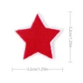 Red Star Embroidered Patch DIY Clothing Applique Badge Red and White Size 3.2cm - Pentagram(8997-8) / Red and White