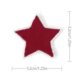 Red star embroidered cloth patch with white border for clothing decoration and repair. - Pentagram(8997-9) / Red