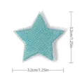Embroidered star patch blue fabric badge appliques for clothing jackets DIY decoration - Pentagram(8997-11) / Light Blue