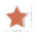 Orange embroidered star fabric patch clothing decoration accessory 3.2cm iron on badge - Pentagram(8997-16) / Orange