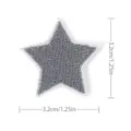 Silver embroidered star patch, 3.2cm size, perfect for clothing and DIY garment decor. - Pentagram(8997-21) / Silver Gray