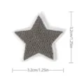 Grey embroidered star patch clothing DIY decoration badge appliques 3.2cm size. - Pentagram(8997-22) / Gray
