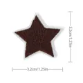 Brown star embroidered patch for clothing, jacket and hat decoration, size 3.2cm. - Pentagram(8997-25) / Brown