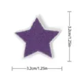 Purple embroidered star patch clothing decoration badge DIY iron on star applique 3.2cm - Pentagram(8997-26) / Purple