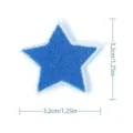 Blue star embroidered patch clothing decoration DIY iron-on badge apparel applique 3.2cm - Pentagram(8997-32) / Blue