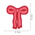 Pink embroidered bow patch apparel accessory detail view showing precise dimensions 5.7x6.2cm - 6.2x5.7cm / Pink Bow (DW9806-10)