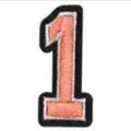 Embroidered number 1 patch for clothing, school uniform, DIY iron on applique badge. - 1