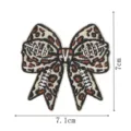 Leopard print football bow embroidered patch DIY apparel accessory iron on badge for jackets. - DW9807-1