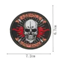 Écusson brodé crâne badge tactique patch thermocollant DIY déco pour vêtements sac 7x7cm - Écusson Brodé Flamme Crâne (DW9809-15)