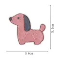 Cute cartoon sausage dog embroidered patch DIY clothing accessory iron on badge 5.8cm - Dachshund Style (DW9126-4)