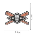 Détail de patch brodé crâne tactique et batte de baseball, idéal pour vêtements et sacs DIY. - Écusson Brodé Baseball Crâne (DW9809-16)