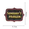 Embroidered patch iron on badge applique with funny quote lettering for clothing jacket. - Wavy Edge Text Style(DW9804-21)