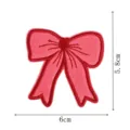 Parche bordado de lazo rosa para decoración de ropa bolsos sombrero 6x5,8cm DIY - 6x5.8cm