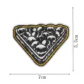 Detailed view of a creative embroidered patch with triangle billiard design for clothing decoration. - Skull Billiard Style(DW9804-23)