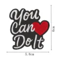 Bestickter Aufnäher You Can Do It rotes Herz Stoff Abzeichen DIY Kleidung 5.8x6cm - Stil 3