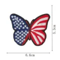 American flag butterfly embroidered patch, patriotic star stripes badge, 6.6x5.3cm size. - Butterfly