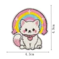 Dettaglio patch ricamato gatto arcobaleno animale carino, distintivo ricamo colorato vestiti - Coniglio Bianco Stellato (DW9290-8)