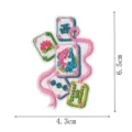 Chinesische Mahjong Stickerei Aufnäher dekorativer Bügelflicken für Kleidung 6.5x4.3cm - DW9814-49