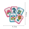 Bestickte Mahjong Blumenkarte Aufnäher Bügelbild für Kleidung Abzeichen DIY Accessoire - DW9814-43