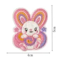Grazioso patch ricamato con coniglietto arcobaleno macaron per riparazione vestiti e decoro. - Coniglio Bianco Arcobaleno (DW9290-7)