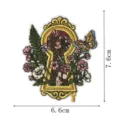 Embroidery patch vintage keyhole floral butterfly appliques for denim jacket 7.6x6.6cm - Keyhole Floral
