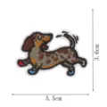 Dachshund embroidered patch detail, cute puppy applique design, close up view showing texture. - Balloon Dog Style (DW9242-4)