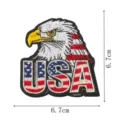 USA Eagle Embroidered Patch American Flag Badge Iron on Sew on Applique Decal 6.7cm - USA Logo Style (DW9812-21)