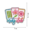 Blumen Mahjong Stickerei Aufnäher DIY Bügelbild für Kleidung und Taschen Dekoration - DW9814-47