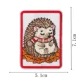 Cute hedgehog embroidered patch with autumn leaves design, iron-on clothing badge applique. - Hedgehog (DW9270-4)