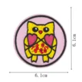 Bonito parche bordado de dibujos animados termoadesivo para ropa mochila decorativo - Búho Monstruo (DW9230-4)