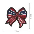 American flag bow embroidered patch, patriotic star stripes clothing accessory DIY badge - Bow