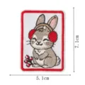 Cute Christmas rabbit embroidered patch with red earmuffs, perfect for clothing DIY decor. - Rabbit (DW9270-6)
